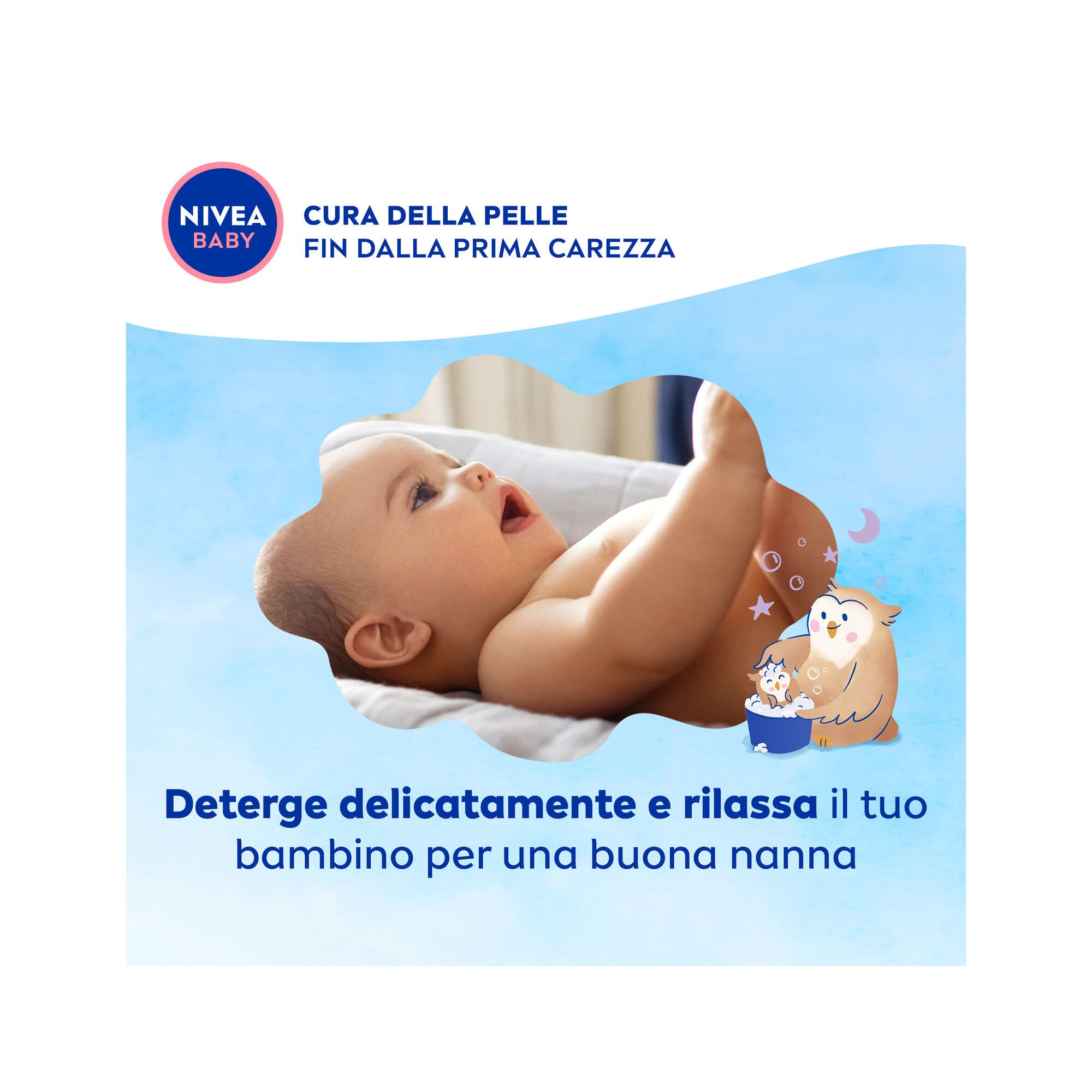 Nivea Baby Gel douche Dolce Nanna, des cheveux aux pieds, nettoyant pour le corps et les cheveux du nouveau-né, 200 ml