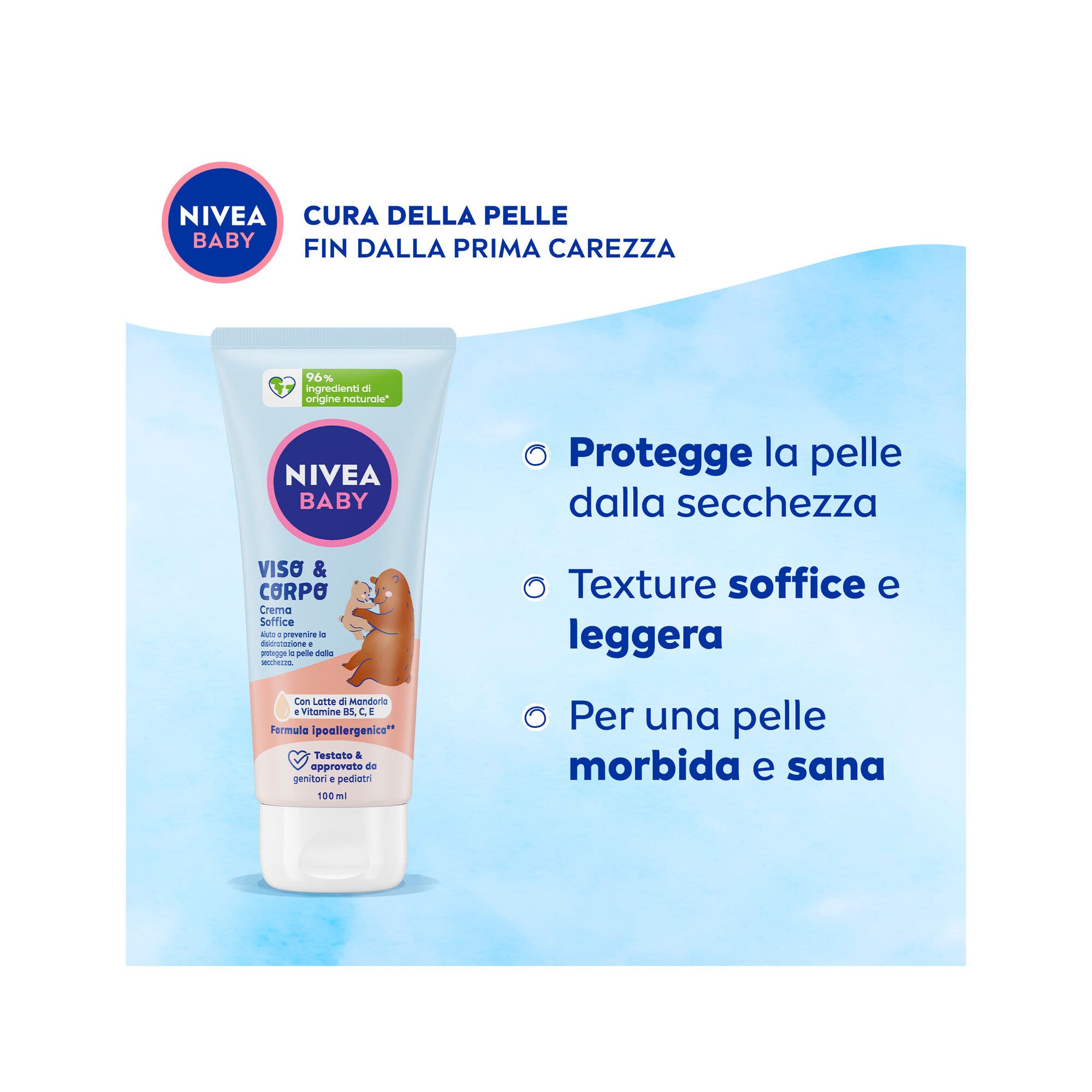Nivea Baby Visage & Corps Crème Douce pour Enfants, Corps et Visage, Hydratante et Nourrissante 100 ml