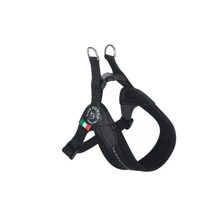 Tre Ponti Pettorina Easy Fit Con Sottopancia Regolabile In Rete Nero Per Cani 6/7kg Taglia 3