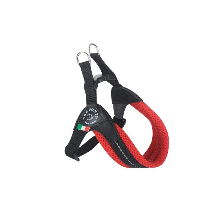 Tre Ponti Pettorina Easy Fit Con Sottopancia Regolabile In Rete Rosso Per Cani 7/9kg Taglia 3,5