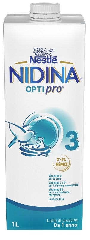 Nestlé Nidina Optipro 3 Lait de croissance liquide à partir de 1 an, brique de 1 litre