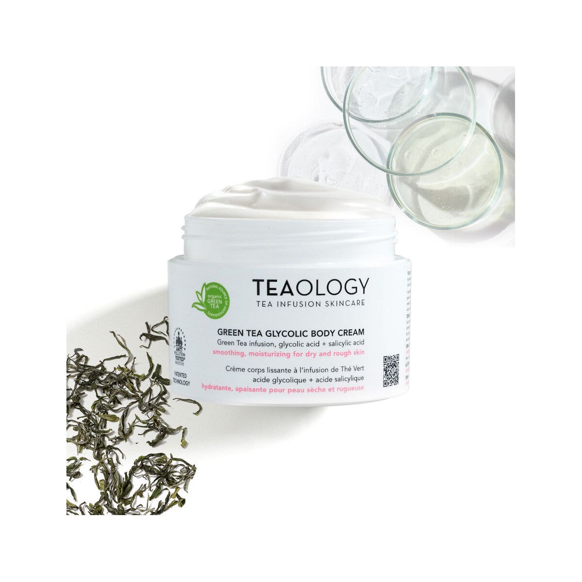 Teaology Crème Corps Glycolique au Thé Vert 260 ml