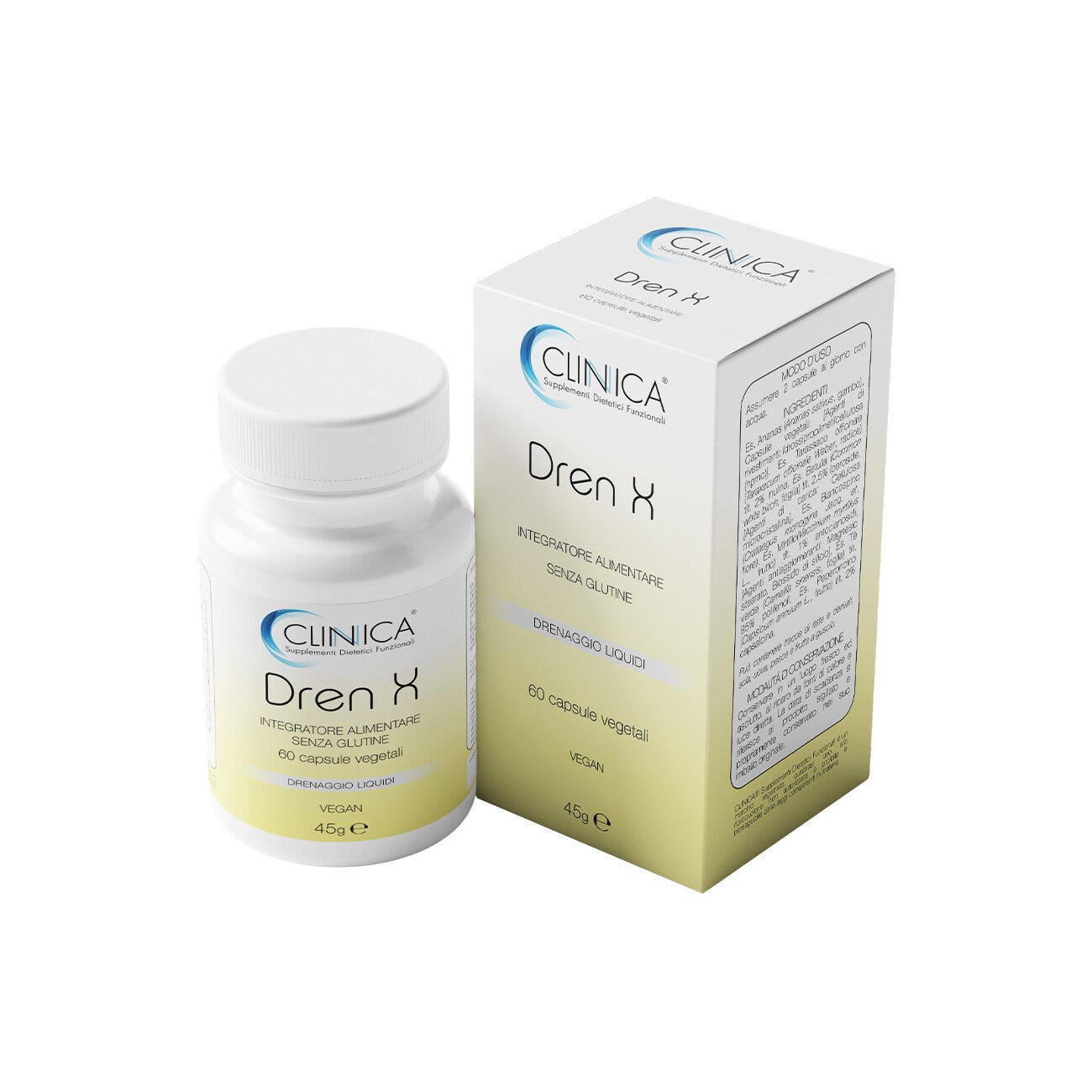 Clinica Dren X - drainant - 60 gélules végétales = 1 mois de traitement