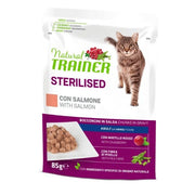 Natural Trainer Adult Sterilised Saumon, bouchées en sauce, sachet de 85 g
