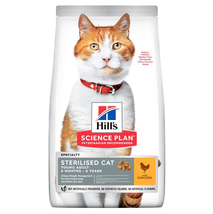 Hill's Science Plan Young Adult Sterilised Cat Aliment pour chats au poulet 3 kg