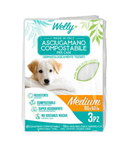 Welly Asciugamano Compostabile Medium 80x60 Cm 3 Pezzi