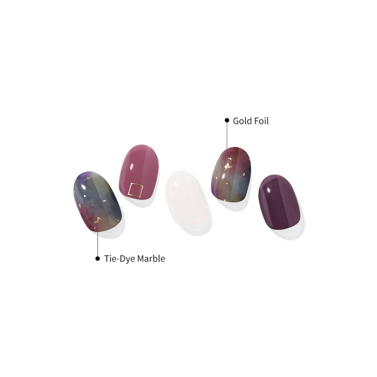 Ohora Gel Nails Vernis à ongles gel adhésif N Tie-Dye