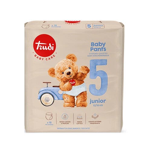 Trudi Baby Pants Pannolini a Mutandina Taglia 5 Junior 12-18 Kg 18 Pezzi