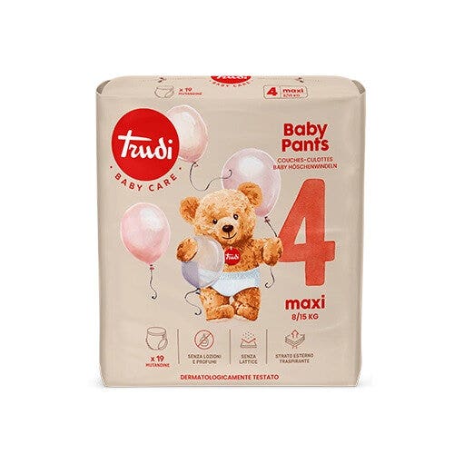 Trudi Baby Pants Pannolini a Mutandina Taglia 4 Maxi 8-15 Kg 19 Pezzi