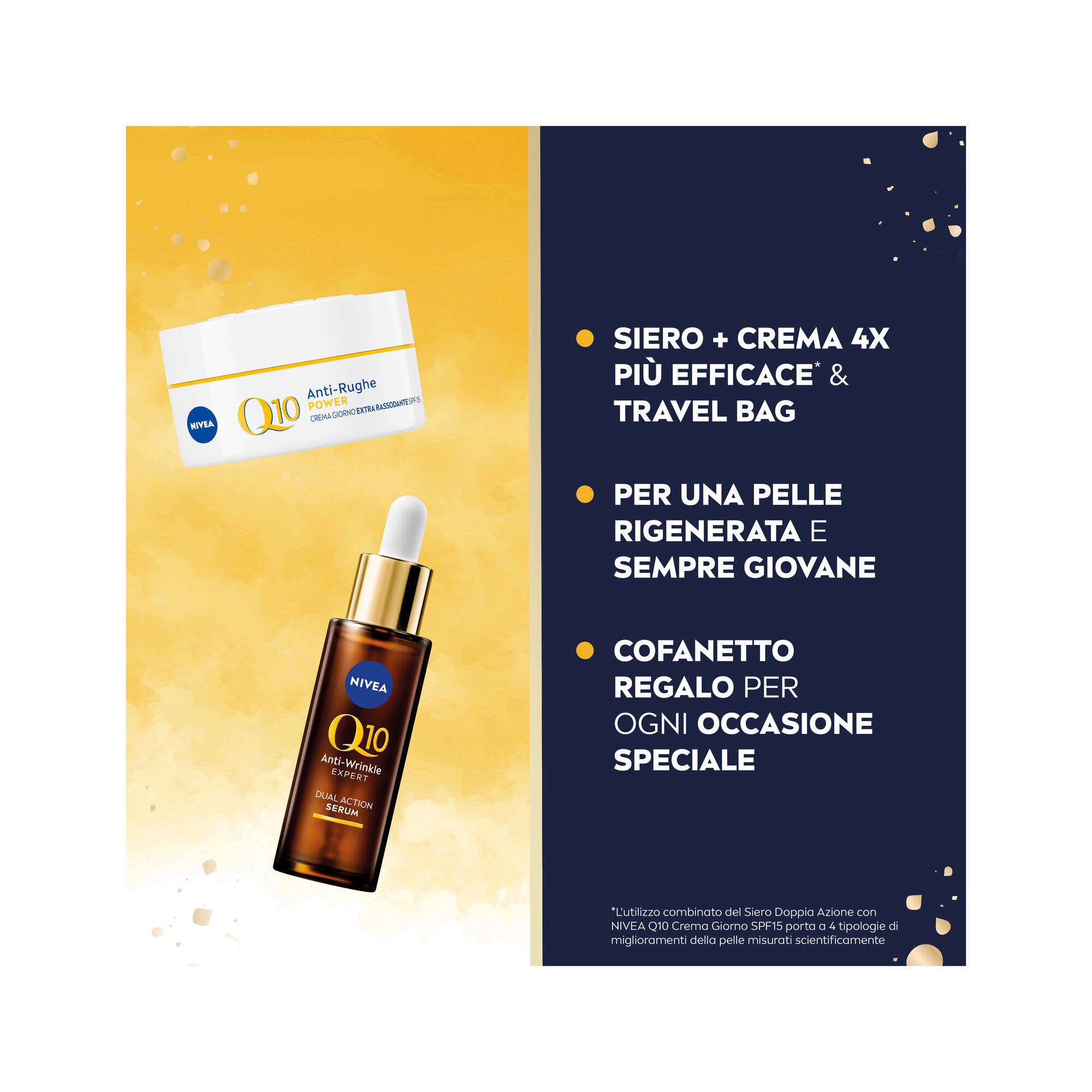 Nivea Routine Q10 Coffret Crème Visage 50 ml + Sérum Visage 30 ml + Trousse de voyage
