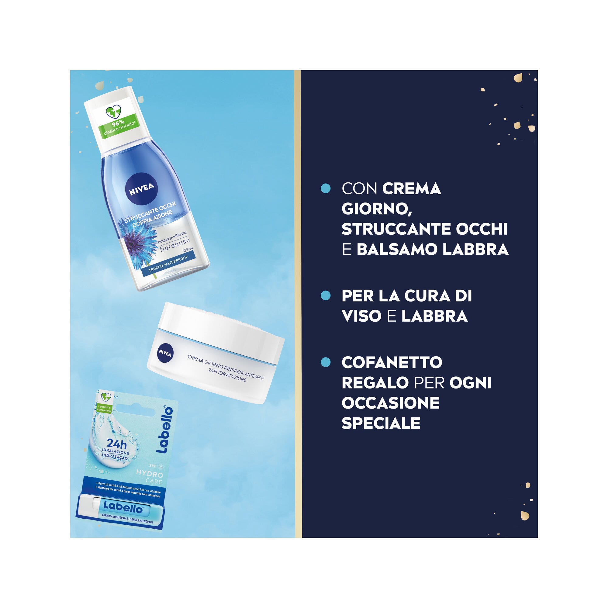 Nivea Coffret Essential Skincare Démaquillant 125 ml + Crème de Jour 50 ml + Labello