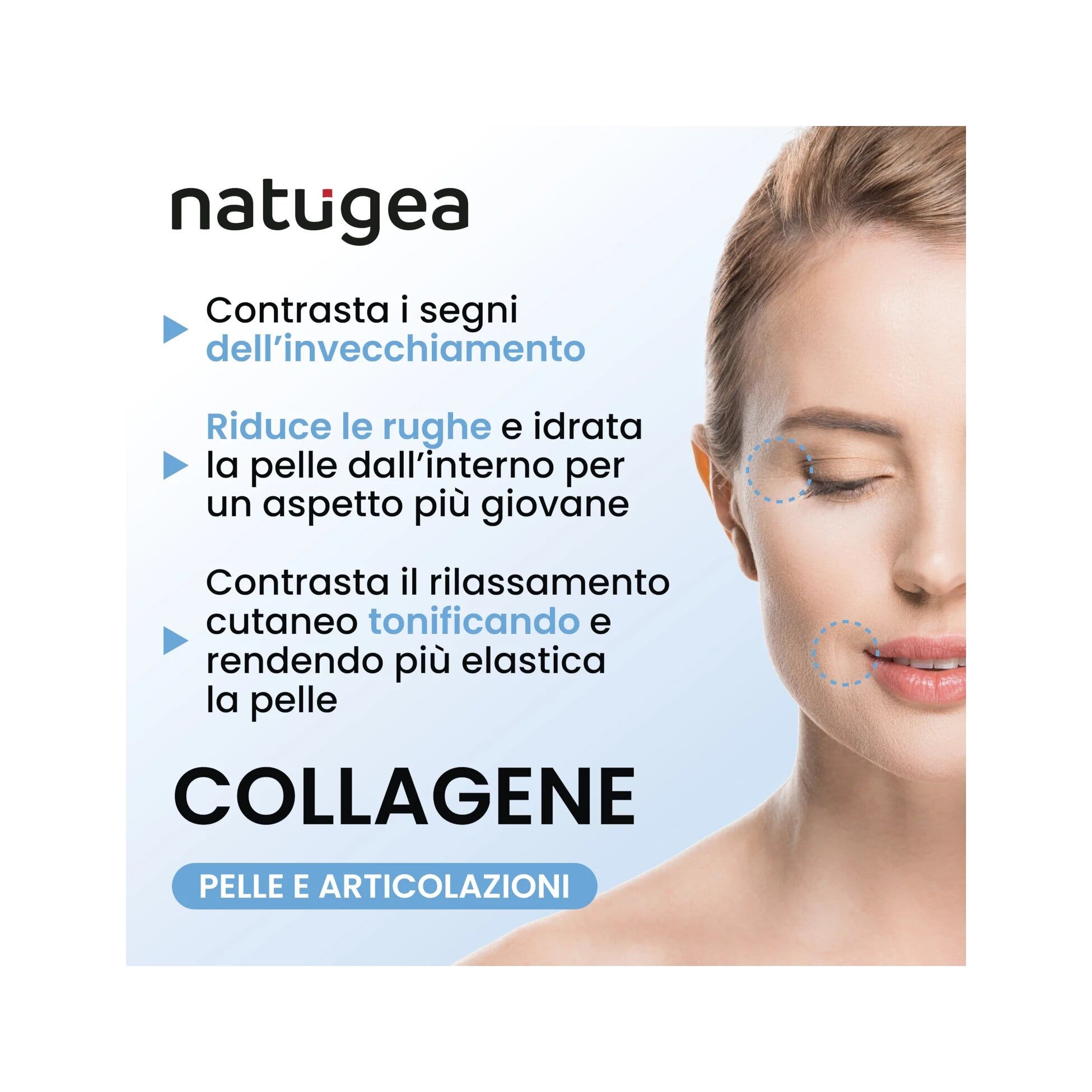 Natugea Collagene Marino Idrolizzato Peptan F HD Con Acido Ialuronico E Vitamina C 120 Capsule