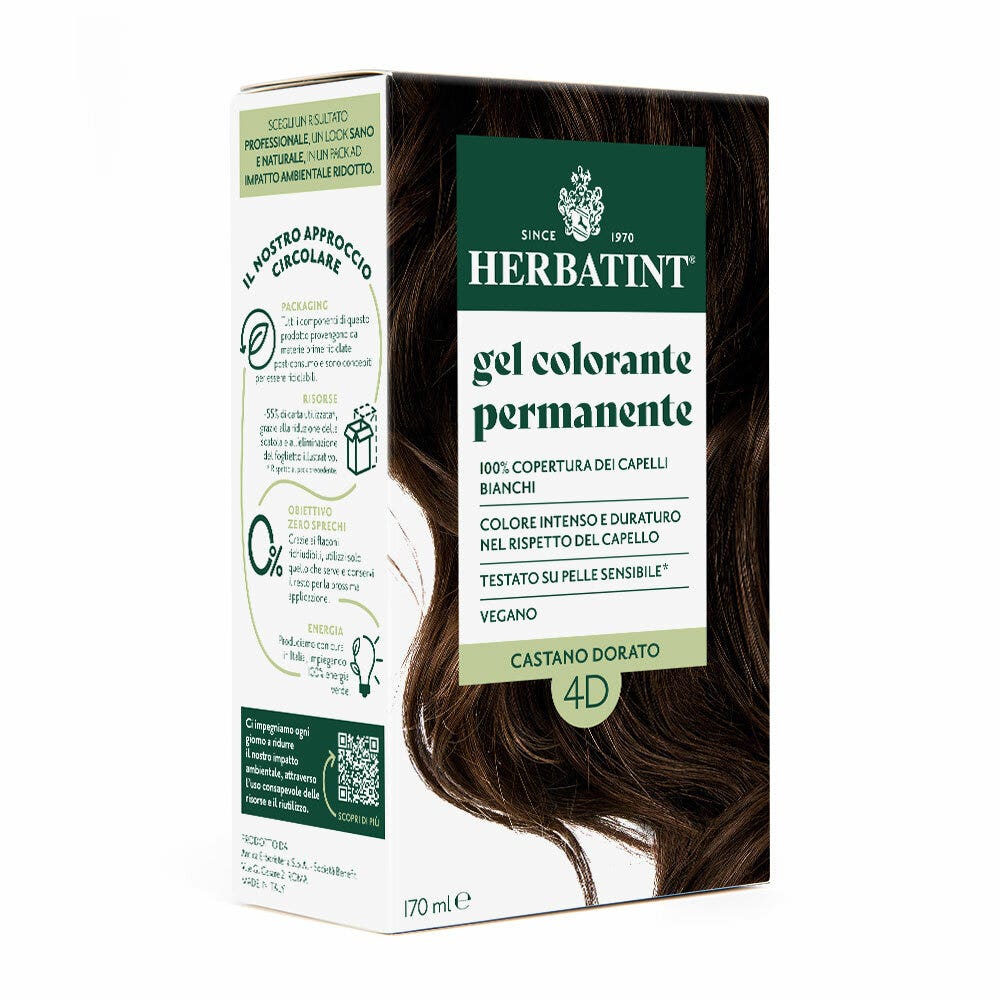 Herbatint Teinture pour cheveux Gel permanent 4D Châtain doré 170 ml