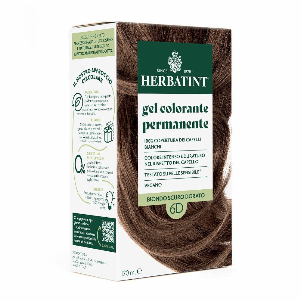 Herbatint Teinture pour cheveux Gel permanent 6D Blond foncé doré 170 ml