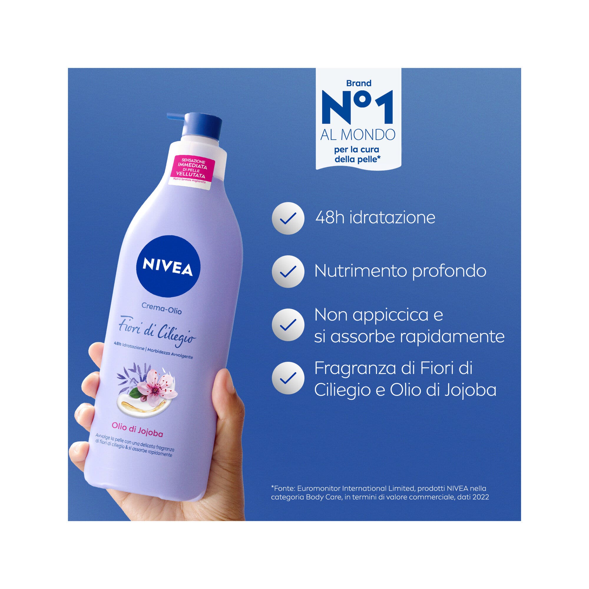 Nivea Crema-olio Fiori Di Ciliegio & Olio Di Jojoba Crema Corpo Idratante 48h E Profumata 400ml
