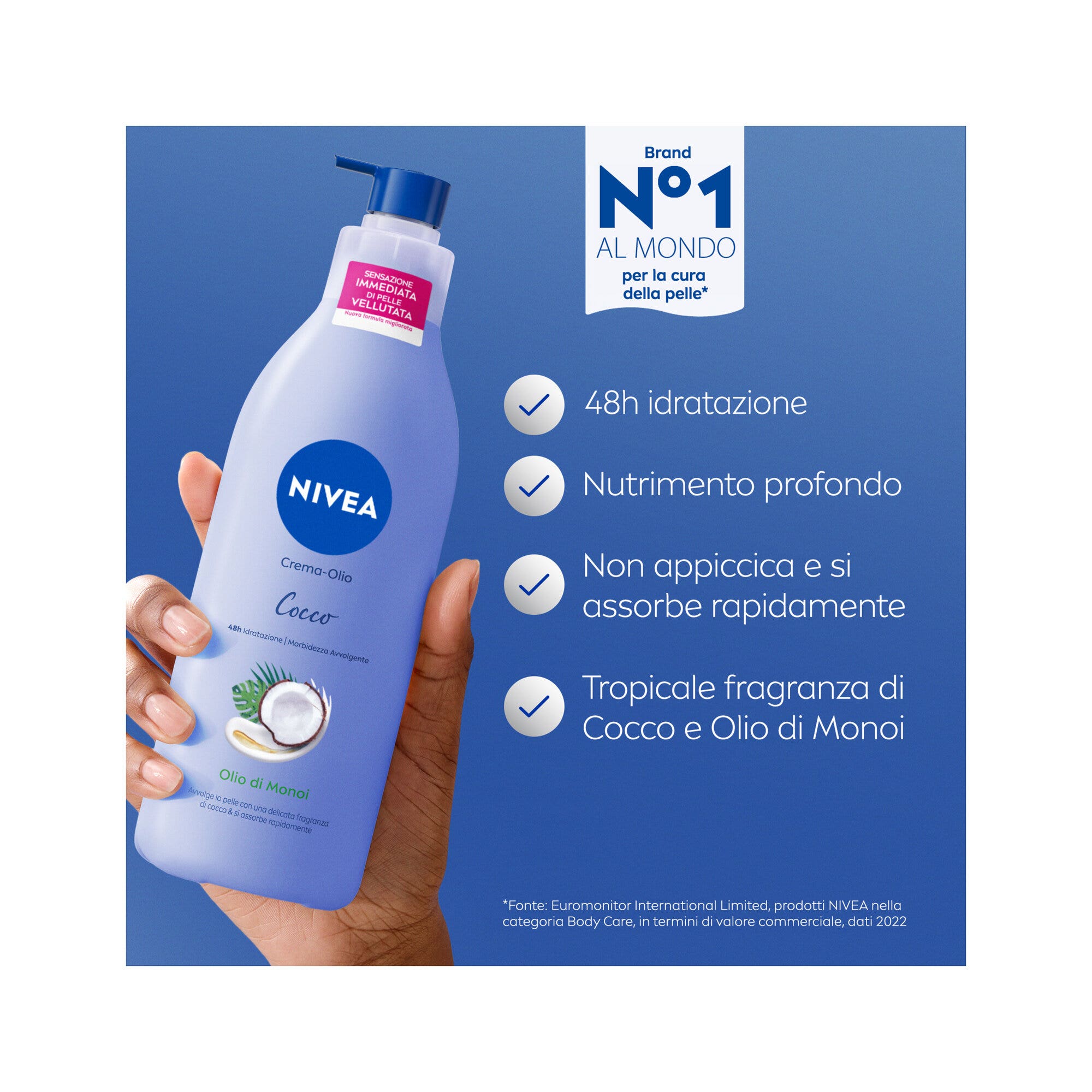 Nivea Crema-olio Cocco & Olio di Monoi Crema Corpo Idratante 48h E Profumata 400ml