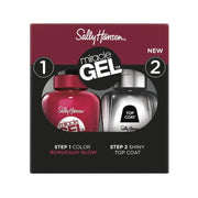 Sally Hansen Miracle Gel Duo Pack Top Coat + Vernis à ongles couleur 940 Bordeaux Glow