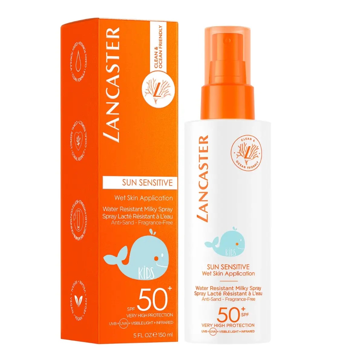Lancaster Sun Sensitive Milky Spray Protection solaire pour enfants SPF 50+ 150 ml