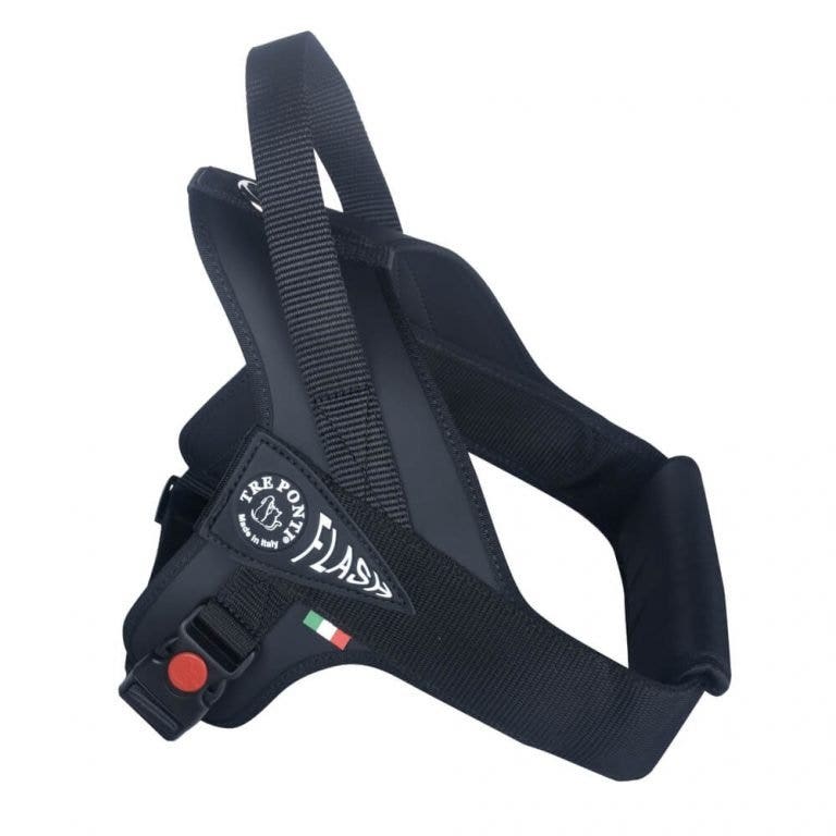 Tre Ponti Harnais noir réfléchissant Flash pour chiens 20/30 kg, taille L