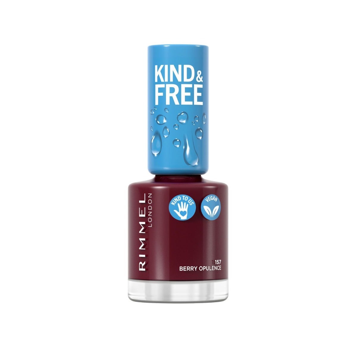 Rimmel Kind & Free Vernis à ongles à base naturelle, teinte 157 Berry Opulence, 8 ml