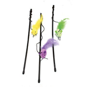 Croci Baguette avec plume et souris, jouet pour chat, 1 pièce, couleurs assorties