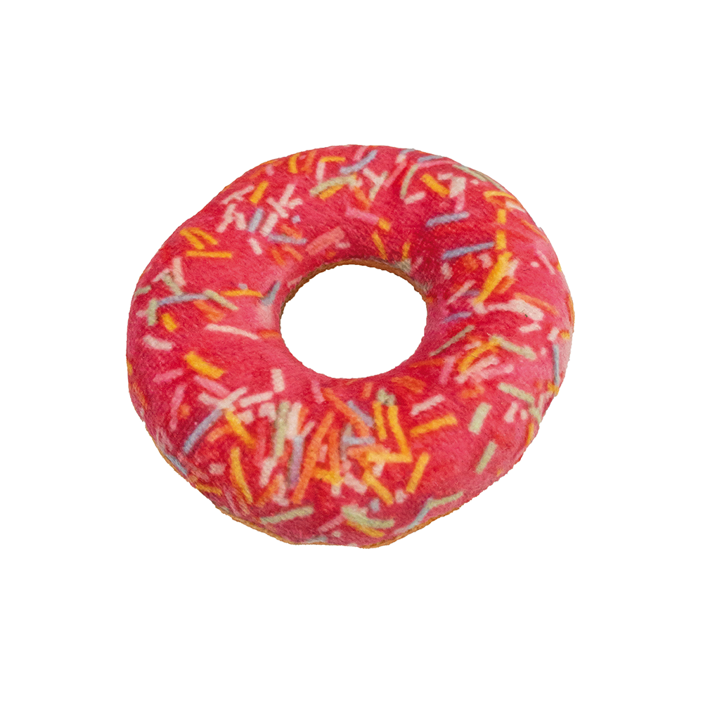 Croix Bakery Street Beignet rose avec cataire, jouet pour chats, 9 cm