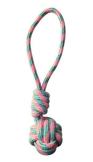Croci Cotonosso Nœud avec balle orange pastel, jouet pour chiens, 40 cm