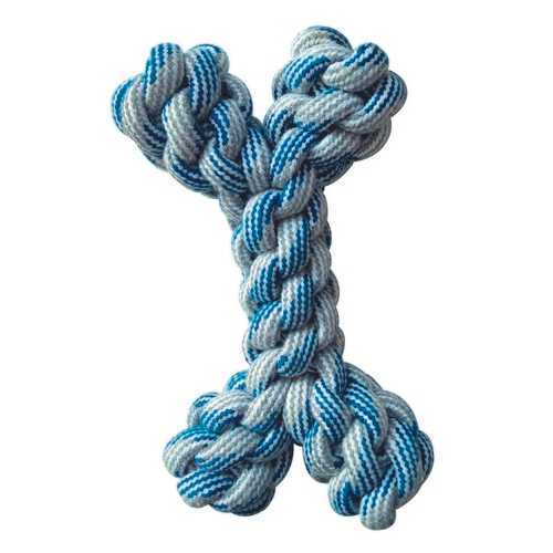 Croci Cotonosso bicolore bleu pastel, jouet pour chiens 20 cm