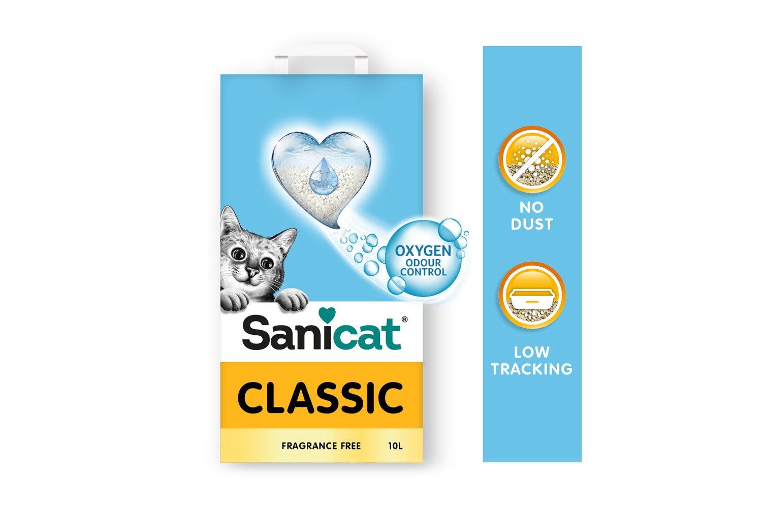 Sanicat Classic Litière minérale absorbante sans parfum pour chats 10 L
