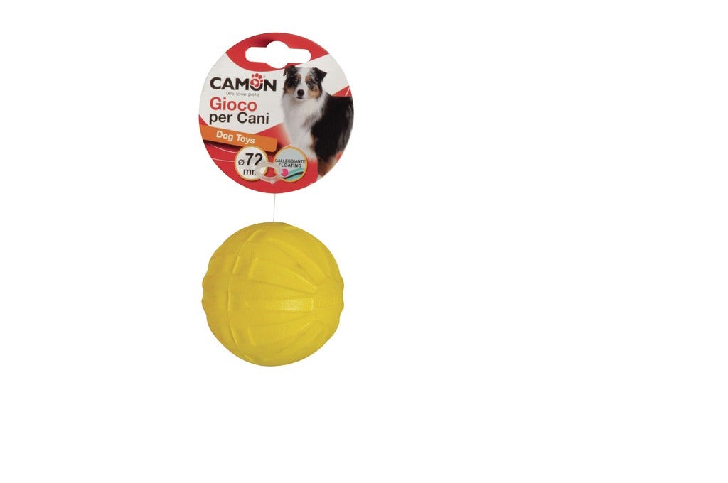 Camon Gioco Per Cani Palla In Eva Colore Giallo 7,2cm