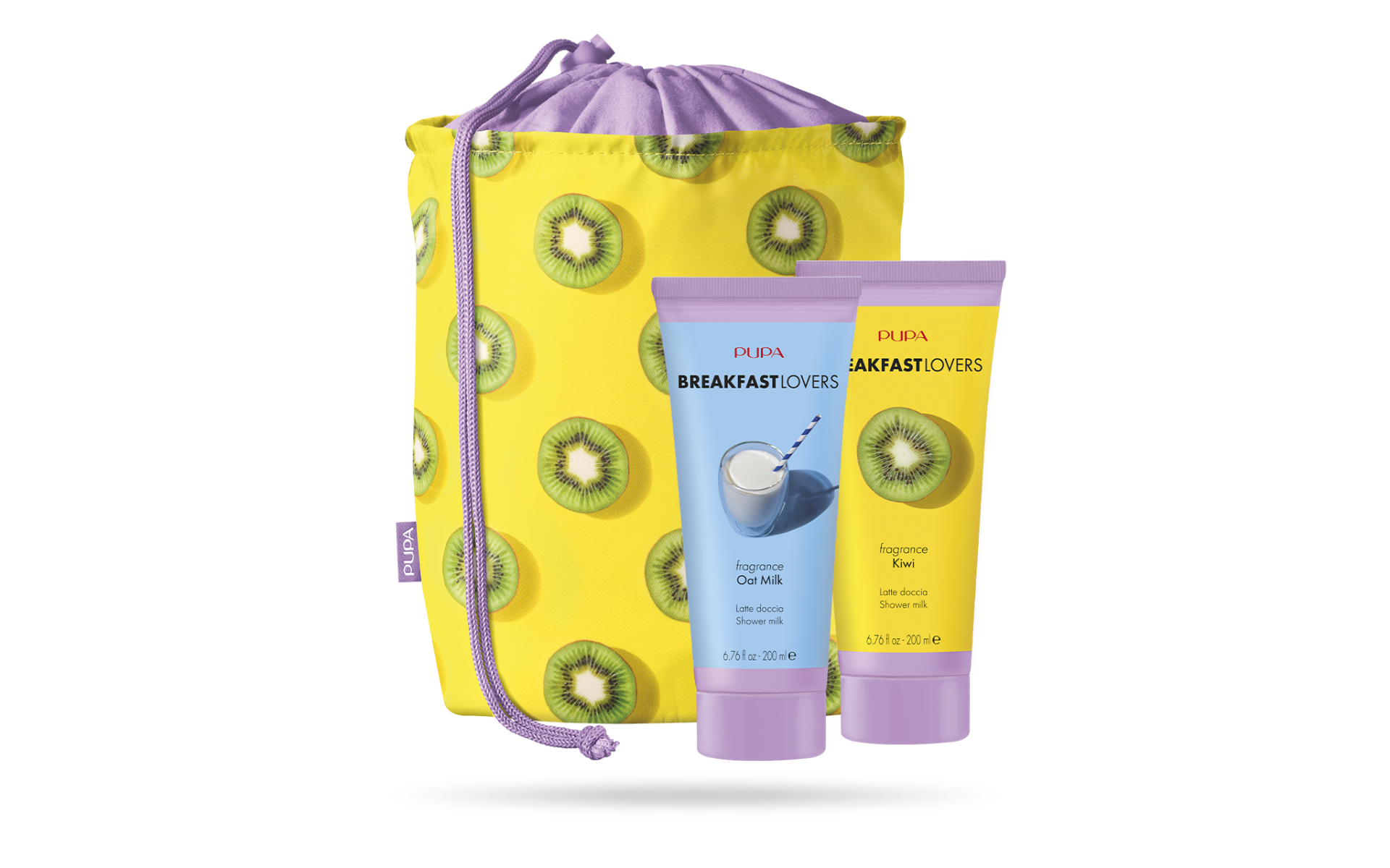 Kit Pupa Breakfast Lovers 3 Laits de Douche 2x200 ml 003 Kiwi/Lait d'avoine
