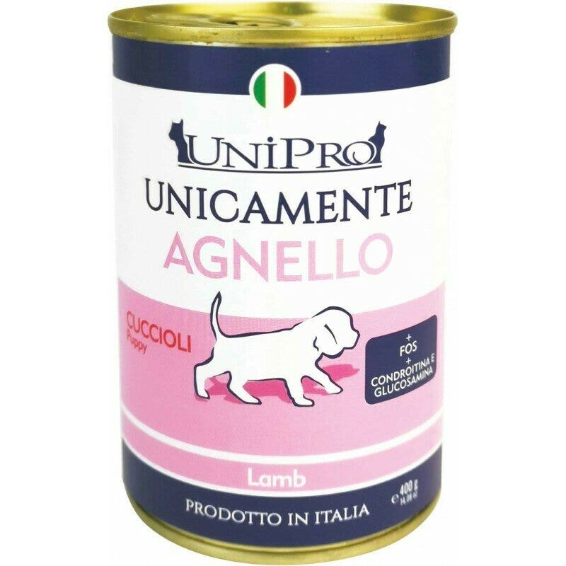 Unipro Unicamente Agnello Nourriture humide pour chiots en pot de 400 g
