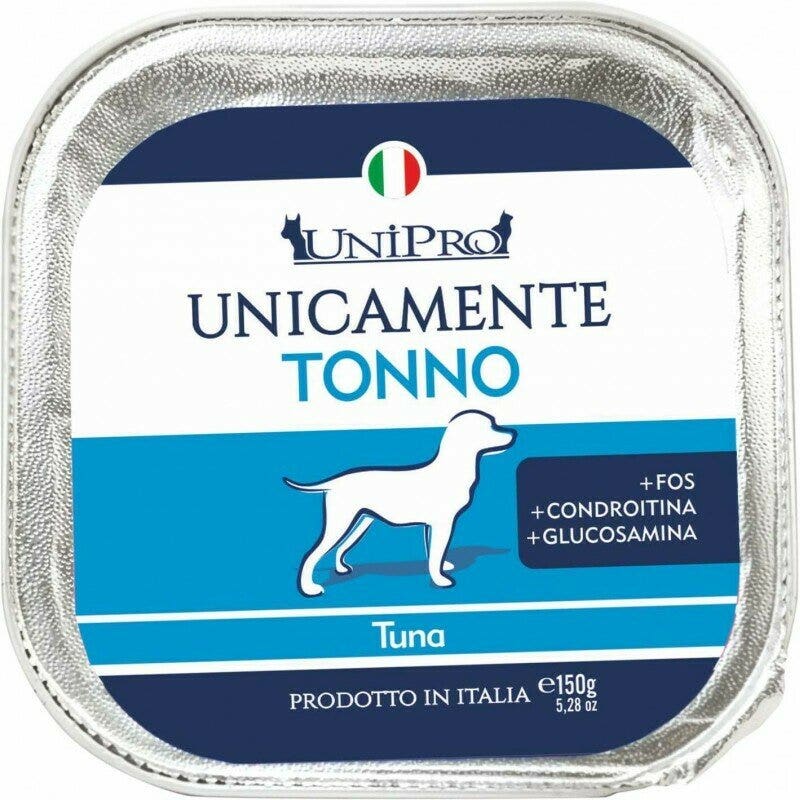 Unipro Unicamente Thon Nourriture humide pour chiens adultes Barquette 150 g