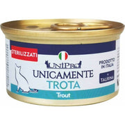 Unipro Uniquement Truite Nourriture humide pour chats adultes stérilisés, pot de 85 g