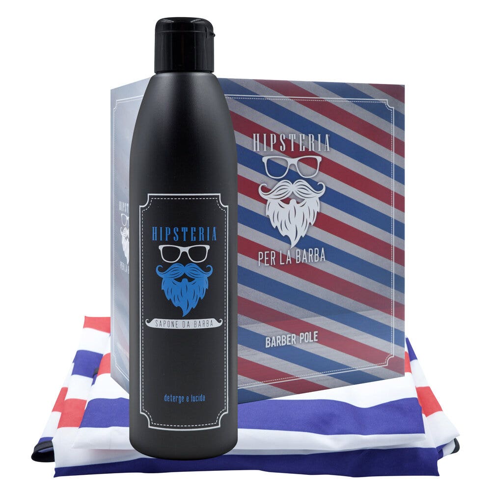 Hipsteria Pour la barbe Coffret savon pour barbe et moustache 250 ml + Bavoir American Barber
