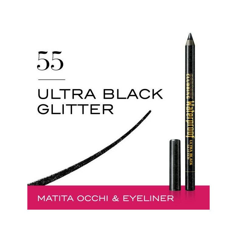 Bourjois Contour Clubbing Waterproof Matita Occhi 1,2g 055 Ultra Black Glitter