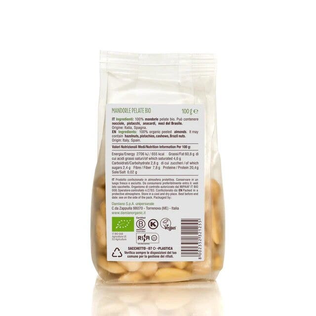 Damiano Mandorle Pelate Bio 250g