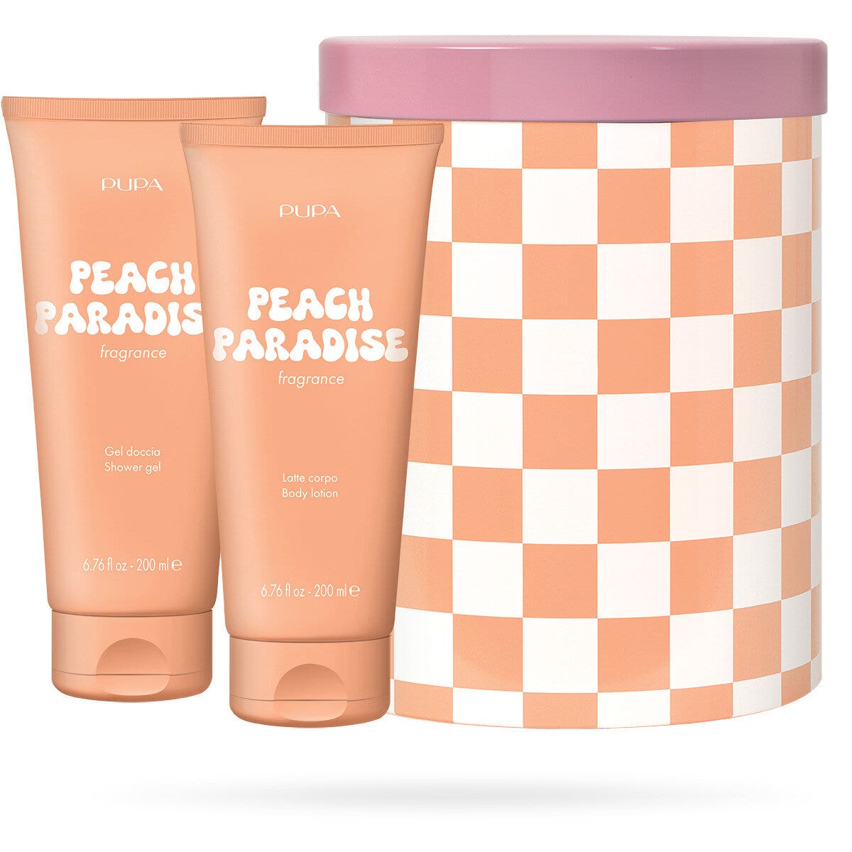 Pupa Happy Box Kit Peach Paradise Gel douche 200 ml + Lait corporel 200 ml