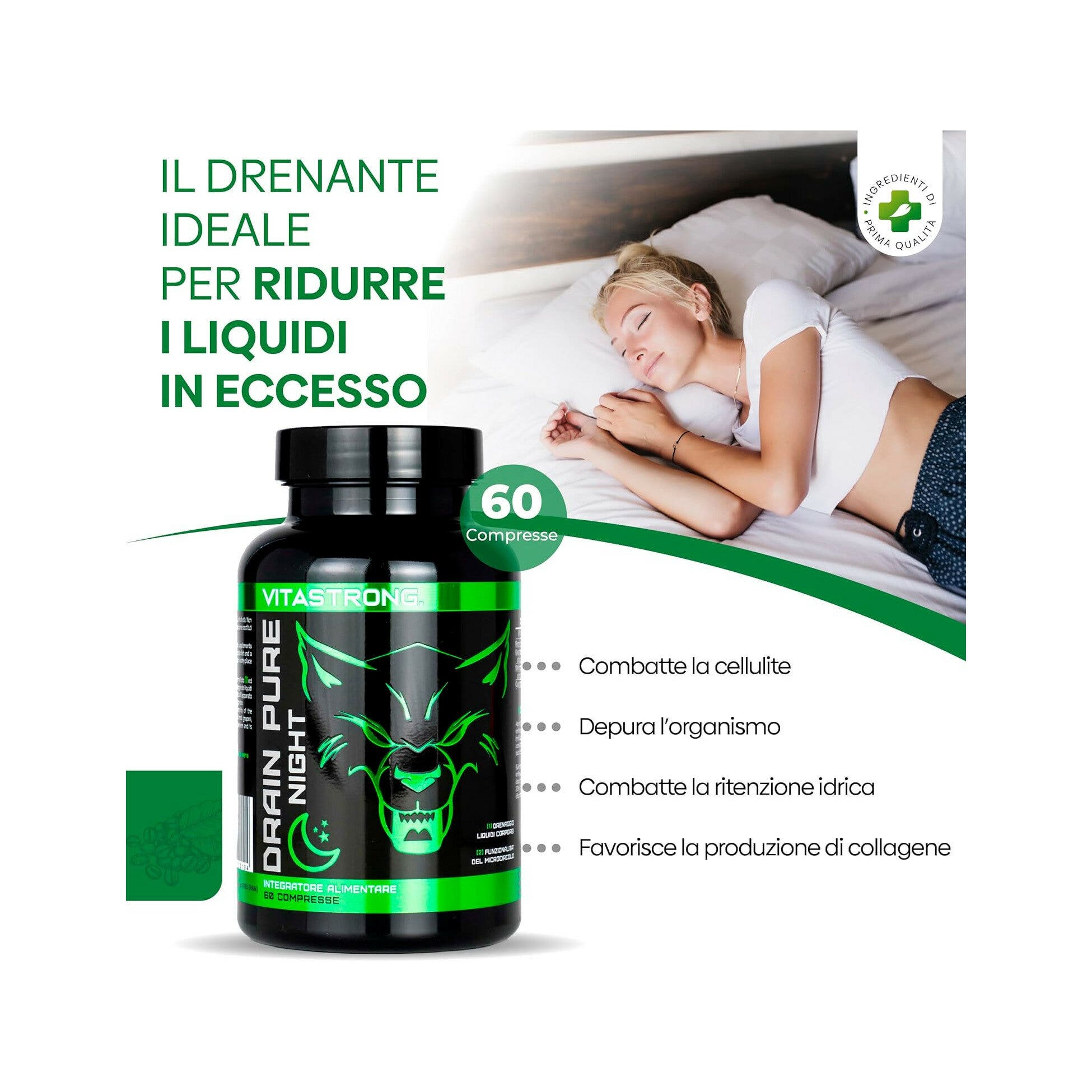 Vitastrong Drain Pure Night 60 Compresse