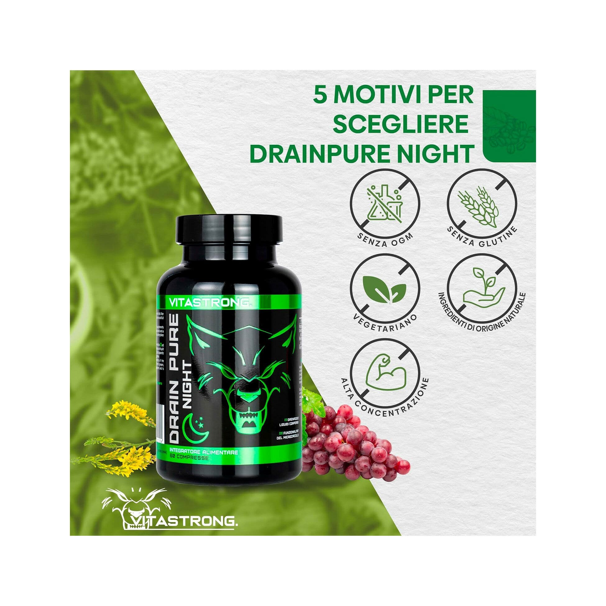 Vitastrong Drain Pure Night 60 Compresse