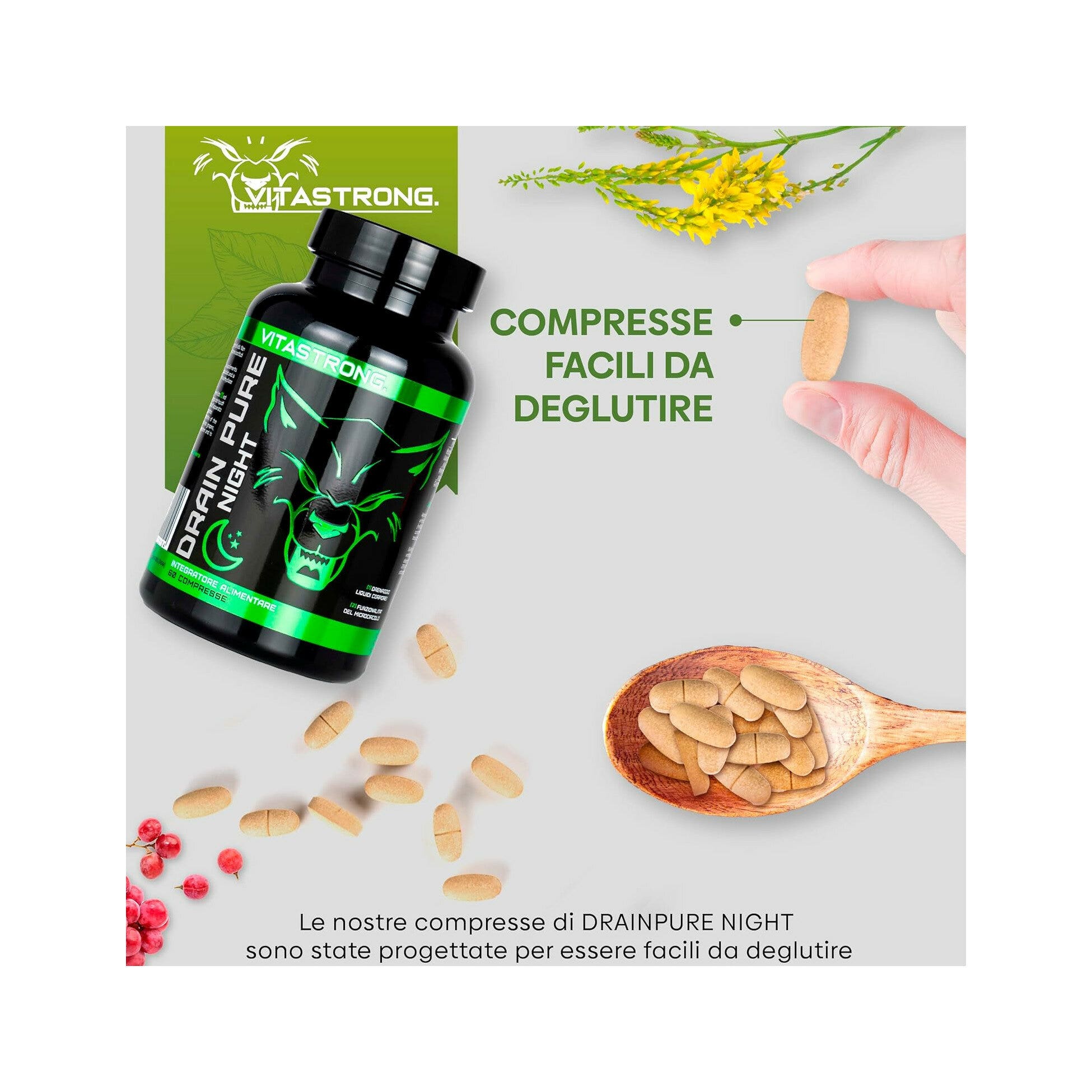Vitastrong Drain Pure Night 60 Compresse