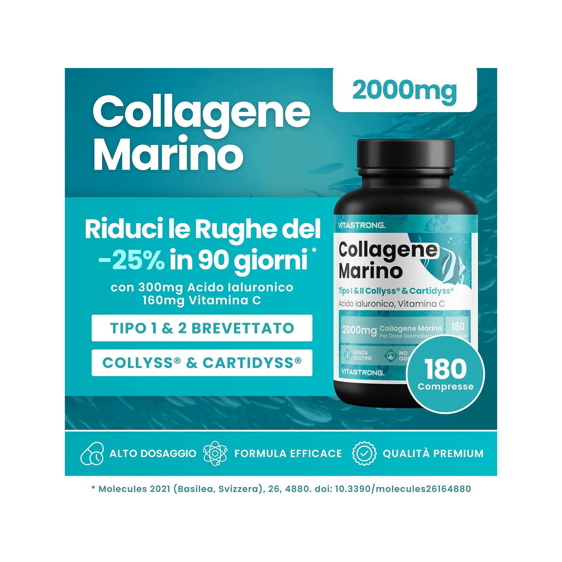 Vitastrong Marine Collagen 180 Compresse