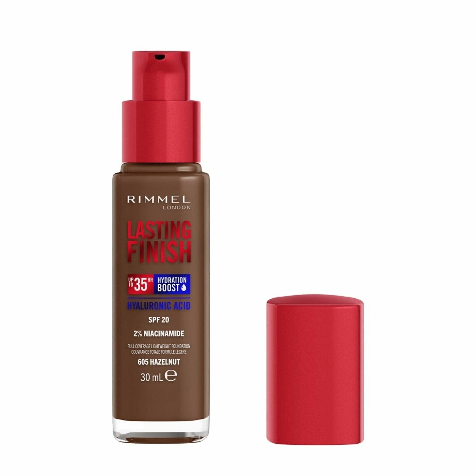 Rimmel Fond de teint Lasting Finish 35h à l'acide hyaluronique 605 Halzenut 30 ml
