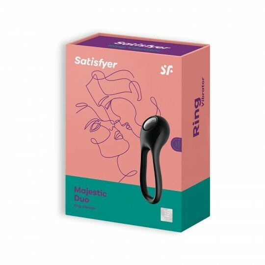 Satisfyer Majestic Duo Anneau vibrant noir