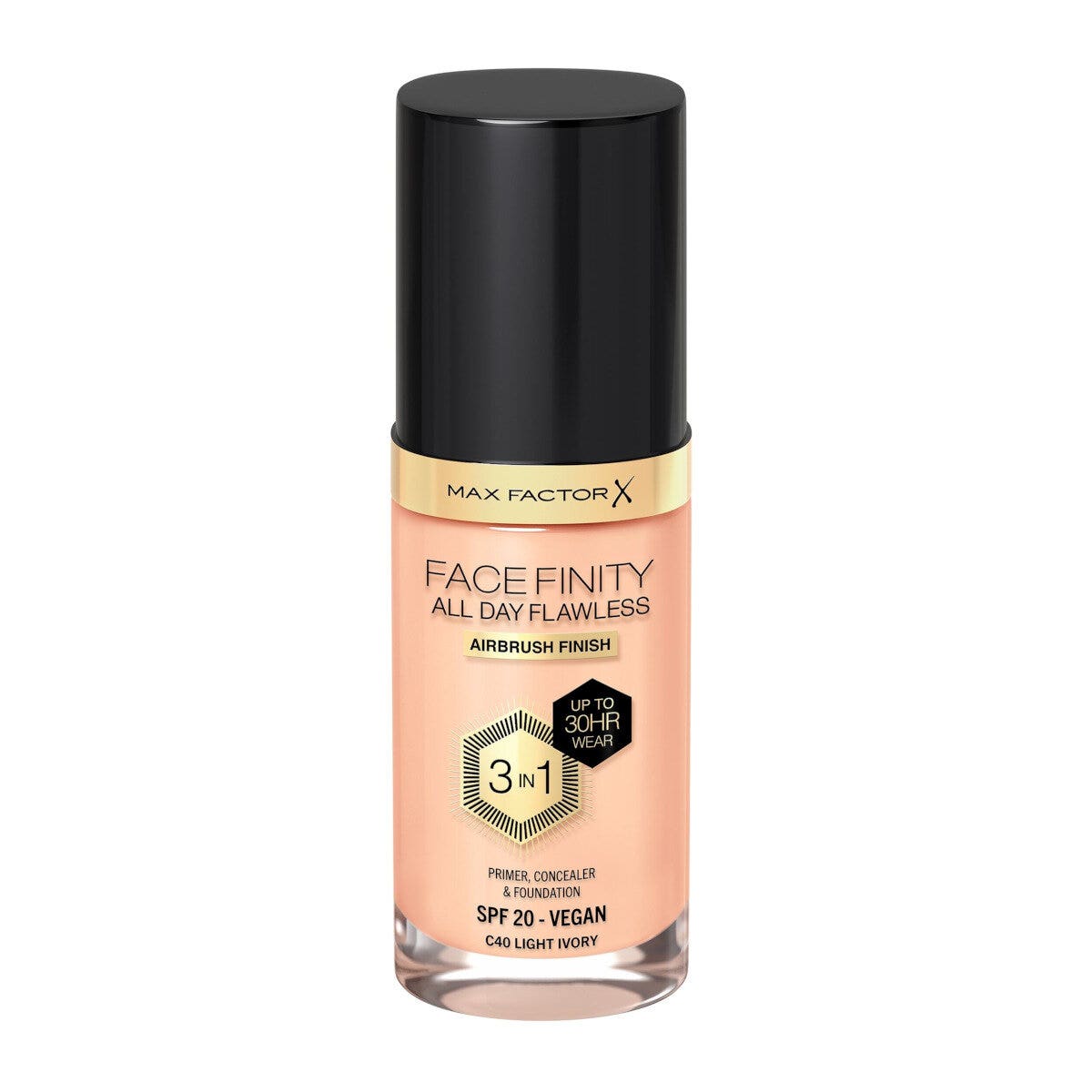 Max Factor Fond de teint Facefinity All Day Flawless 3-en-1 C40 Light Ivory 30 ml