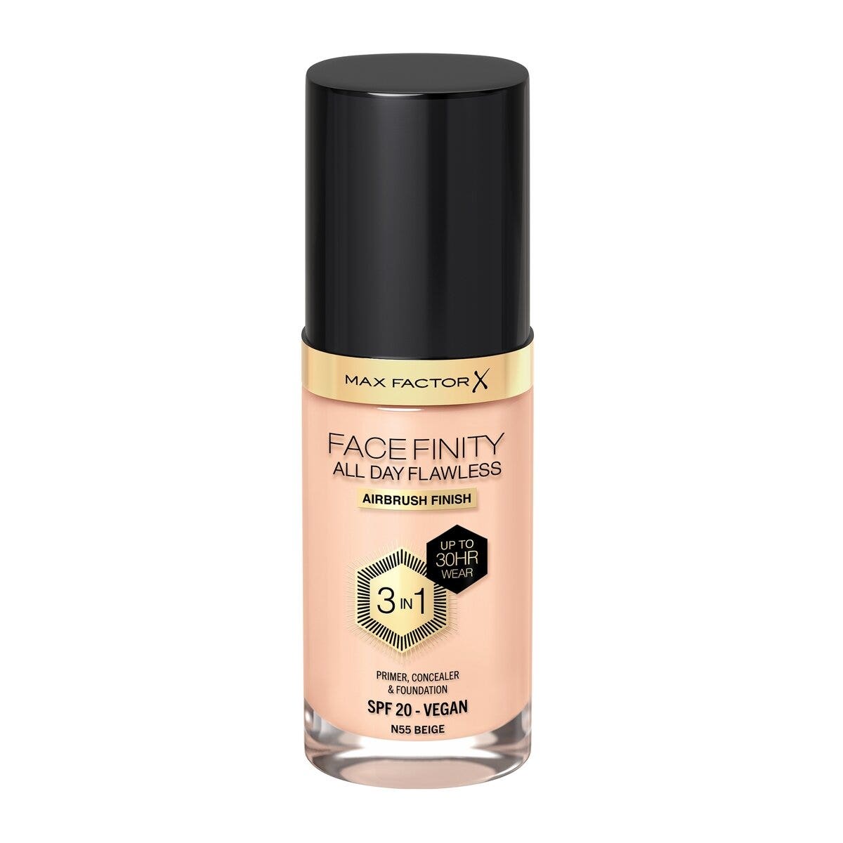 Max Factor Fond de teint Facefinity All Day Flawless 3-en-1 N55 Beige 30 ml