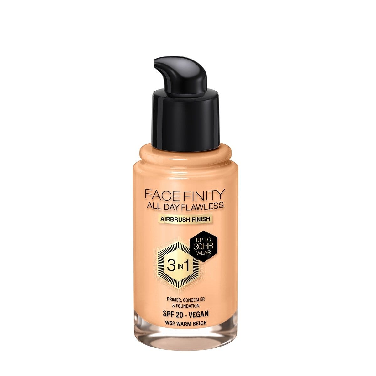 Max Factor Fondotinta Facefinity All Day Flawless 3In1 W62 Warm Beige 30ml