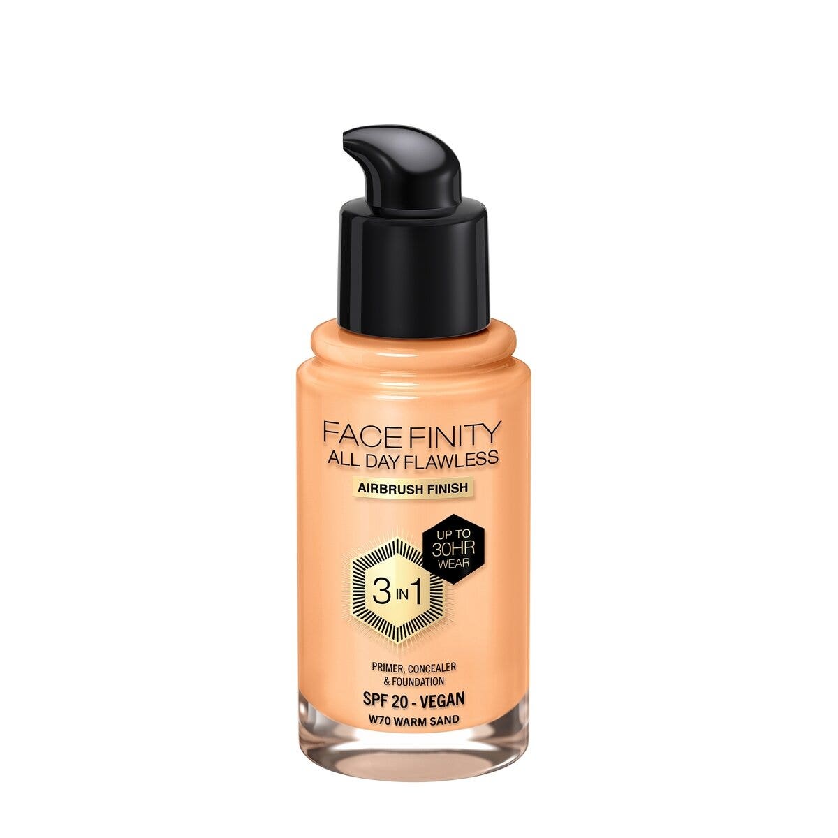 Max Factor Fond de teint Facefinity All Day Flawless 3-en-1 W70 Warm Sand 30 ml