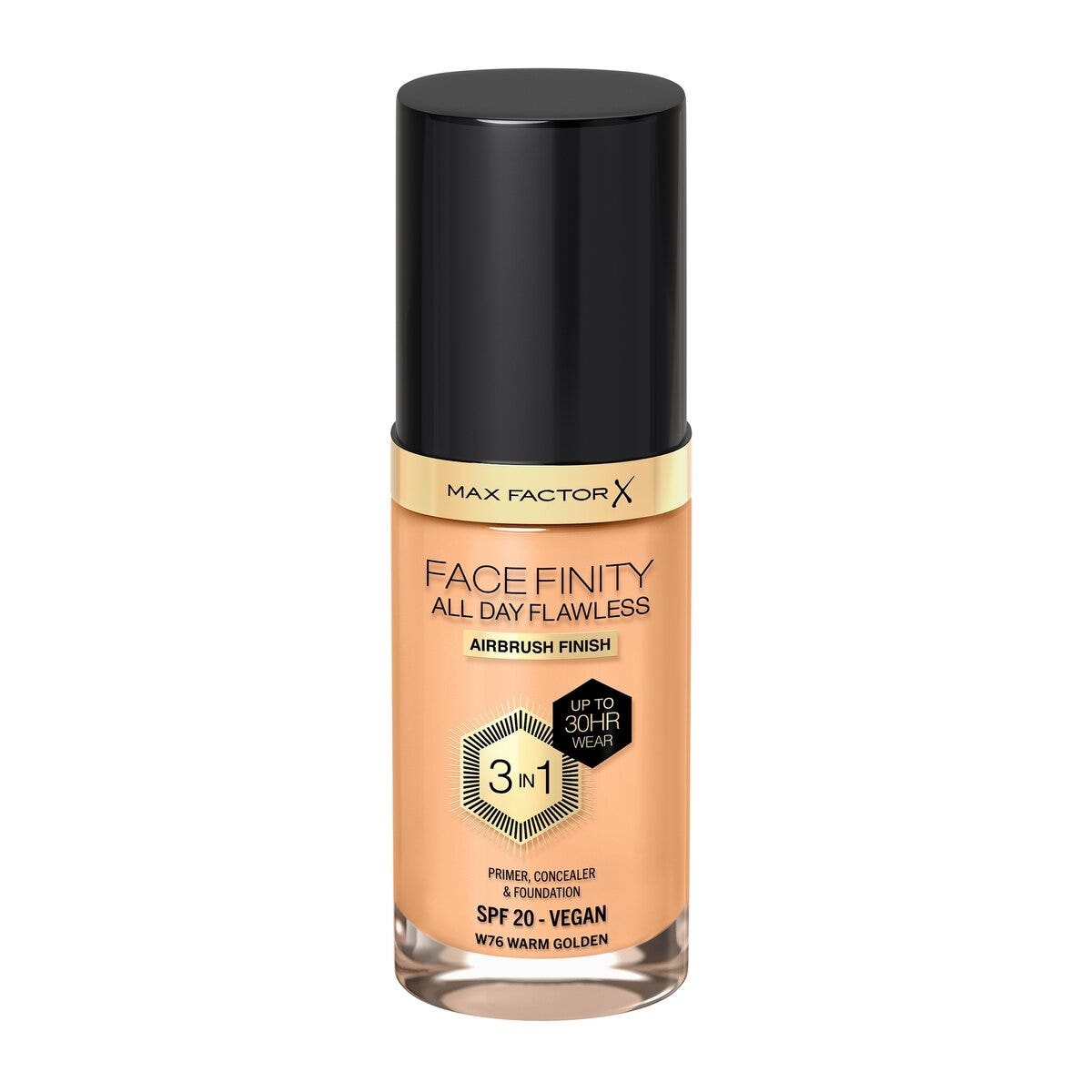 Max Factor Fond de teint Facefinity All Day Flawless 3-en-1 W76 Warm Golden 30 ml