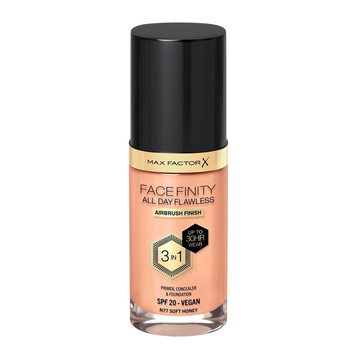 Max Factor Fond de teint Facefinity All Day Flawless 3-en-1 N77 Soft Honey 30 ml